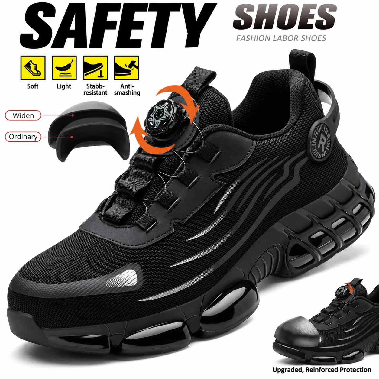 Herren-Halloween-Arbeitsschuhe mit Stahlkappe, stoßfest, durchstichsicher, atmungsaktiv, geruchsneutralisierend, Sicherheits-Freizeitschuhe, modische Schuhe