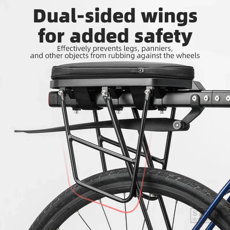 ROCKBROS Bicycle Luggage Carrier Aluminum Alloy Shelf MTB Cycling Front Rack With Taillight Seatpost Bag Holder Stand