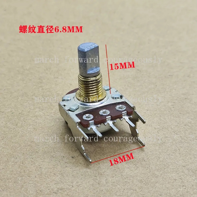 10pcs 148 type B10K single-unit 3-pin with bracket audio adjustment potentiometer. Handle length 15MM. B103. Half shaft.