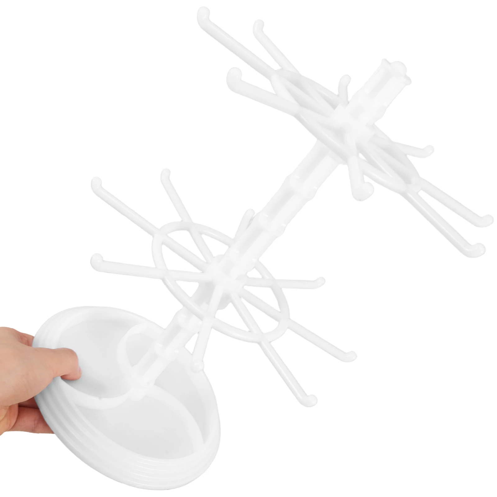 

Jewelry Display Stand 360 Degree Rotating Necklace Earrings Holder Plastic Hanger Rack Cute Tray Organizer Valentine Day