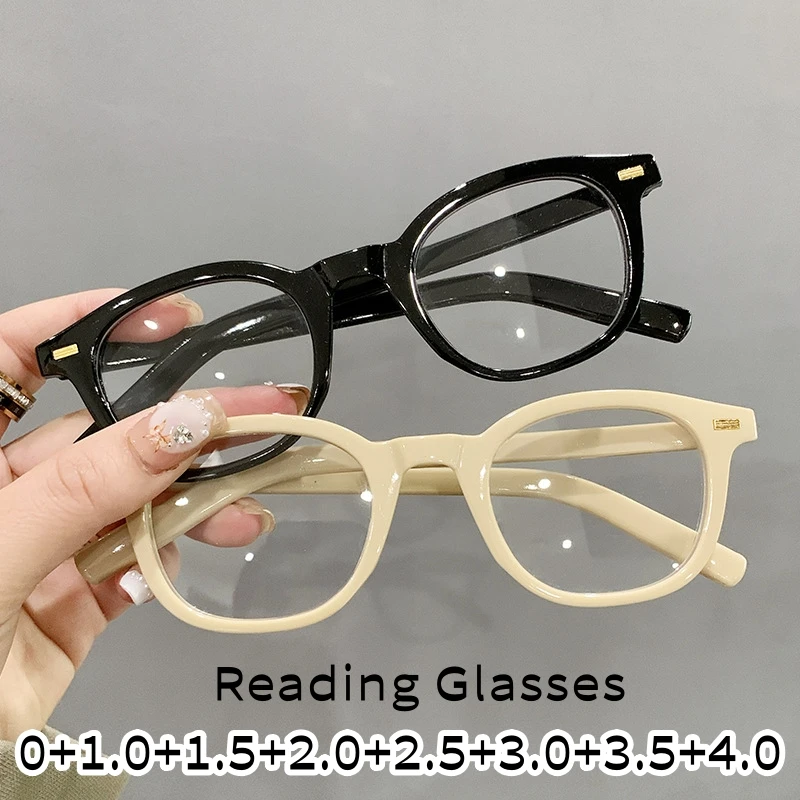 

Men Women Trendy HD Far Sight Eyeglasses Ladies Retro Round Frame Reading Glasses Unisex Vintage Anti-blue Computer Eyewear