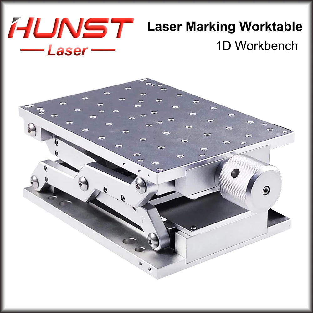 HUNST 1D Moving Worktable 210x150x75mm Table Portable Cabinet Case for Laser Marking Machine Manual Lift Platform