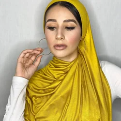 Good Stitching Modal Cotton Jersey Hijab Scarf Long Muslim Shawl Plain Soft Turban Head Wraps For  Women Headband 170x60cm