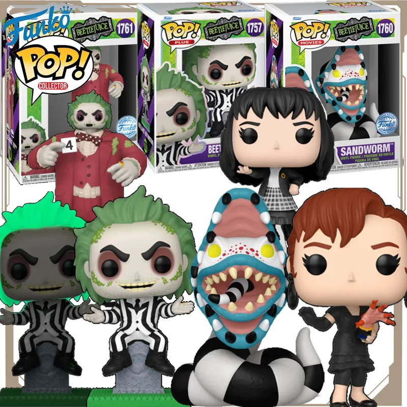 

Funko POP Original Beetlejuice Anime Figure 1757 Lydia Sandworm Delia Action Figure Toys for Boys Girls Kids Gift Collectible