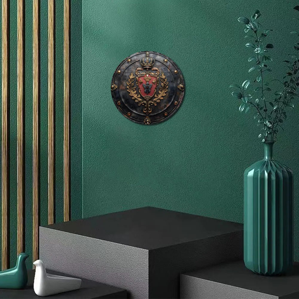 Royal Knight Round Aluminum Wall Art, Durable & Easy-To-Clean Metal Sign for Home, Office, Bar Decor, Perfect Gift for Soldiers