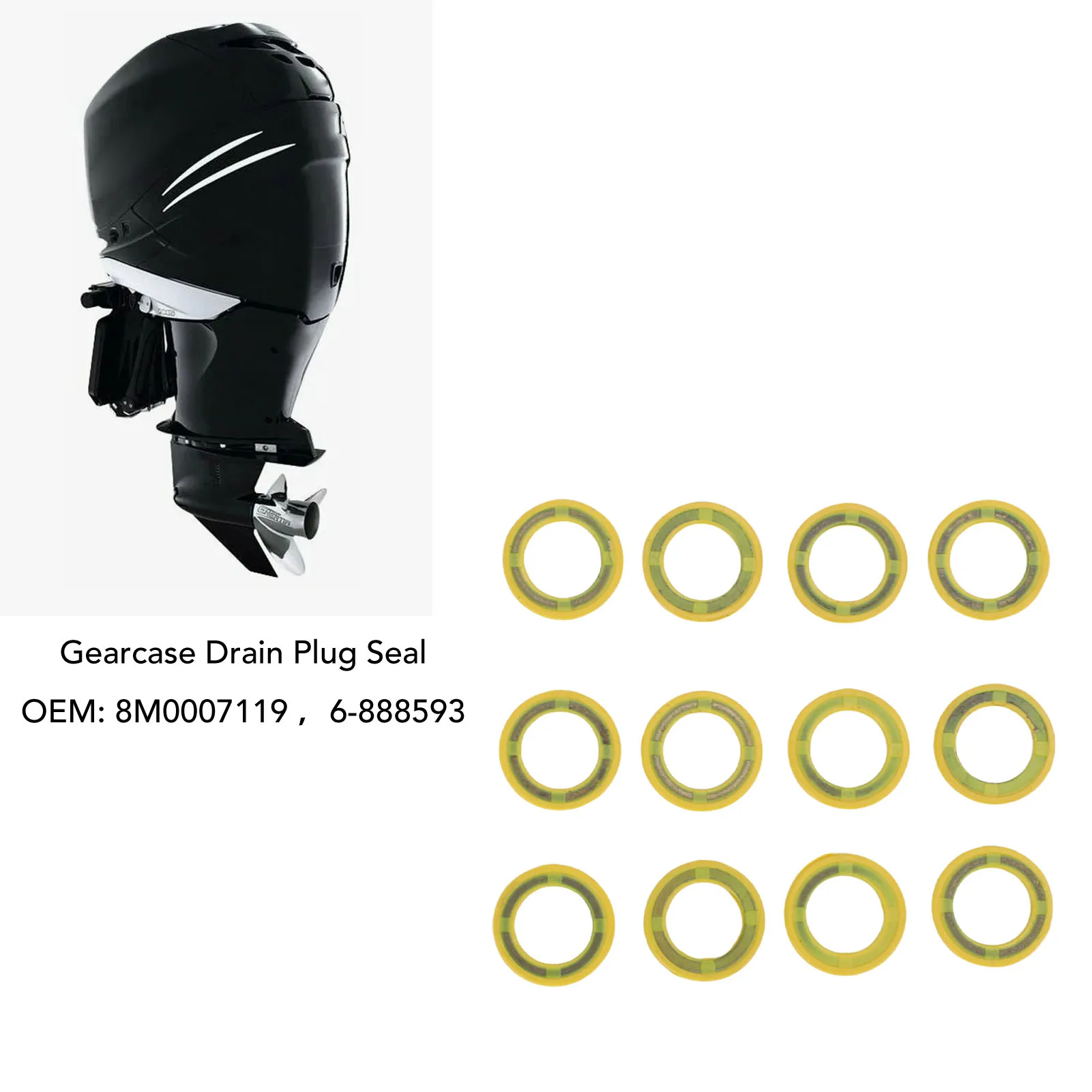 Gearcase Drain Plug  Gearcase Drain Plug  Washer 8M0007119 High Temperature Proof Replacement for Mercruiser Drives