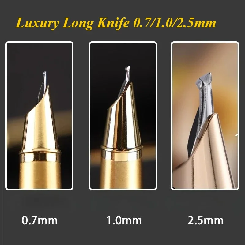 新しい二層構造の高級ロングナイフスチール万年筆ペン先-07-10-25mm-ランビトウペン文房具-マジョン、ジンハオペンに適しています