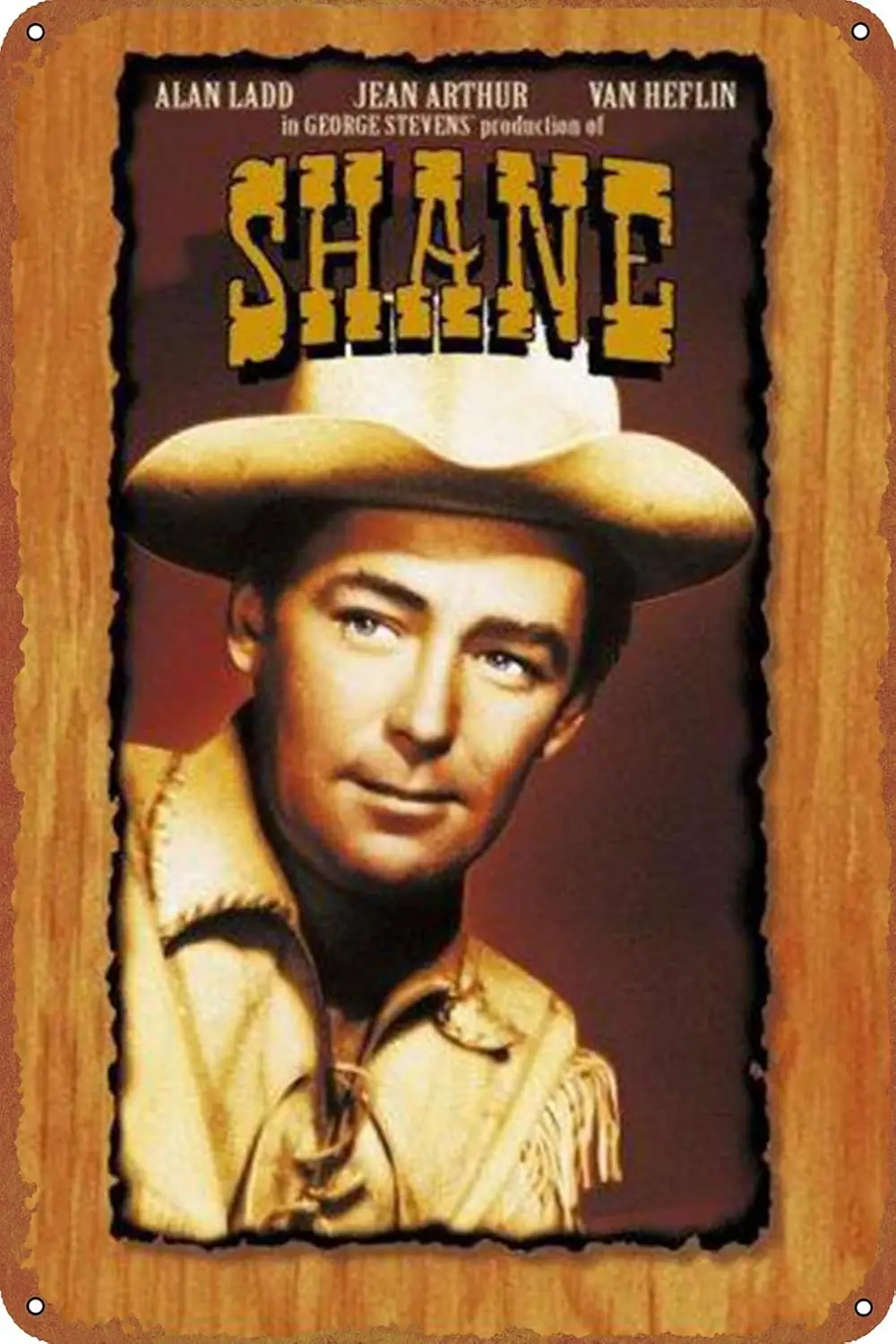 Shane Tin Sign Decoration Vintage Metal Movie Poster Signs Wall Decor 8x12 Inch