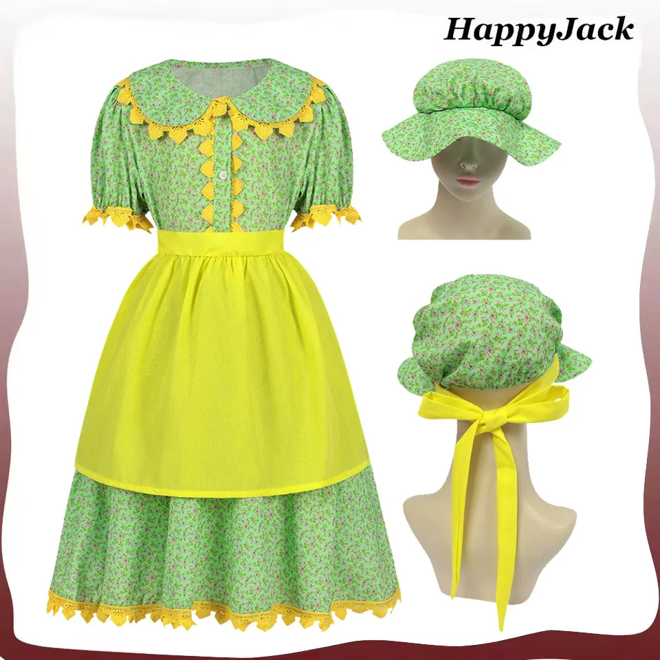 

Maid Cosplay Floral Dress Apron Hat Kids Children Girls Stage Performance Costume Outfits Halloween Carnival Disguise Party Suit