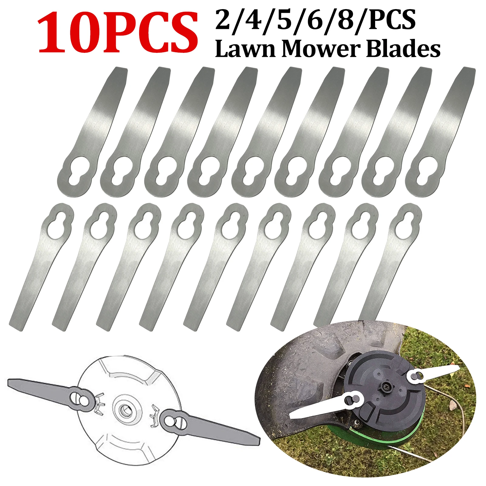 2-10Pcs Grass Trimmer Blade Garden Lawn Mower for Ferrex Aldi Poly Cut 2-2 FSA 45 for Home Garden Tool Accessories