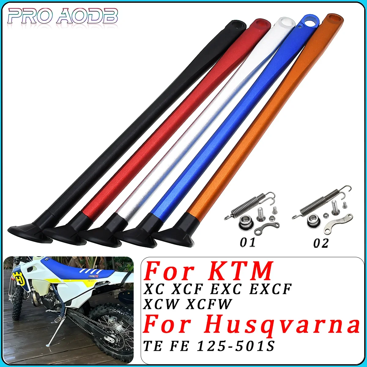 Kickstand Side Stand+Spring Kit For KTM 125-530 EXC EXCF XC XCW XCF XCFW 2008-2023 For GasGas EX EC EXF ECF 125-450 Dirt Bike