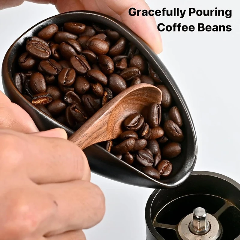 Ceramic Coffee Bean Dosing Cup Measuring Tray Kit Coffee Measuring Cup Coffee Beans Dosing Tray and Spoon Set  PTKFQJ01