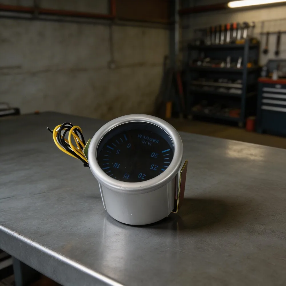 Turbo Boost Pressure Gauge 2 inch with LED Pointer for -1 to 2 Bar Monitoring on For 12V Vehicles Including Tuned Models