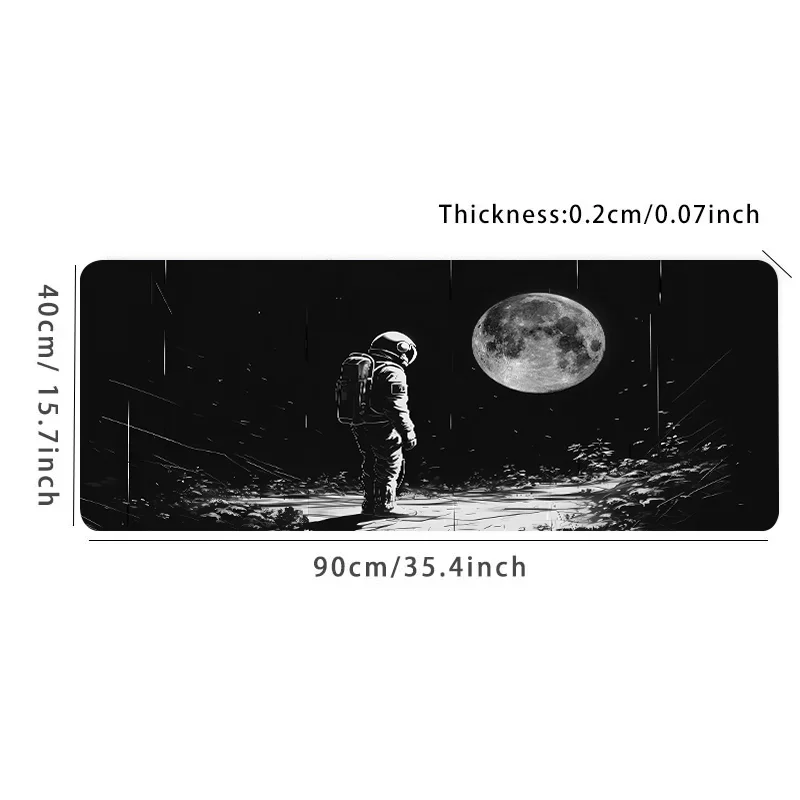 Large Astronaut Moon Landing Gamer Mouse Pad Non-Slip Rubber Desk pad Accessory Office Home Decor Gift Gaming PC keyboard pad