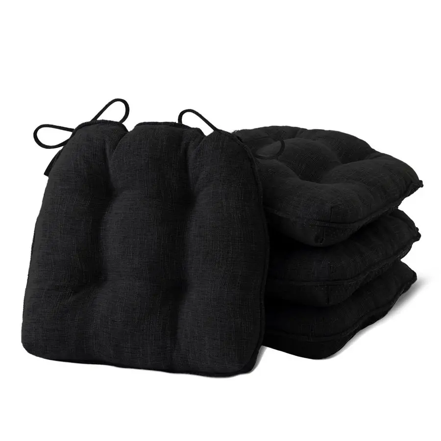 

Подушки для обеденных стульев, набор из 4 штук, подушки для кухонных стульев, накладки на стулья с завязками и нескользящей основой, сиденья из пены с эффектом памяти, с декоративной стежкой.