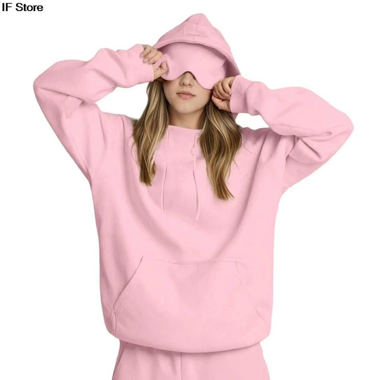 قناع العين هوديي y2k ملابس رجل وامرأة ملابس شتوية فضفاضة ملابس رياضية كاجوال وعصرية هوديي مع قناع عين