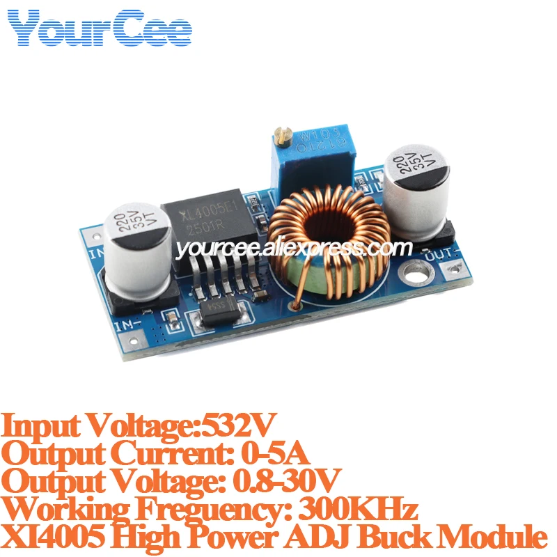 XL4005 DC-DC Step Down Buck Power Supply Module Adjustable 5A LED Lithium Charger Original XL4005E1 24V 12V 9V 5V