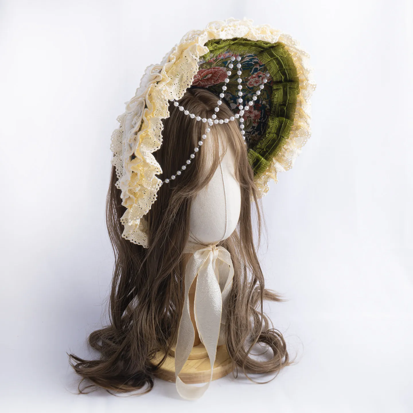 Japanese Lolita Lo Niang Original Handmade Mori Sun Hat Lace Bonnet Hanyang Eclectic Hat Manor Rose Bnt for Women