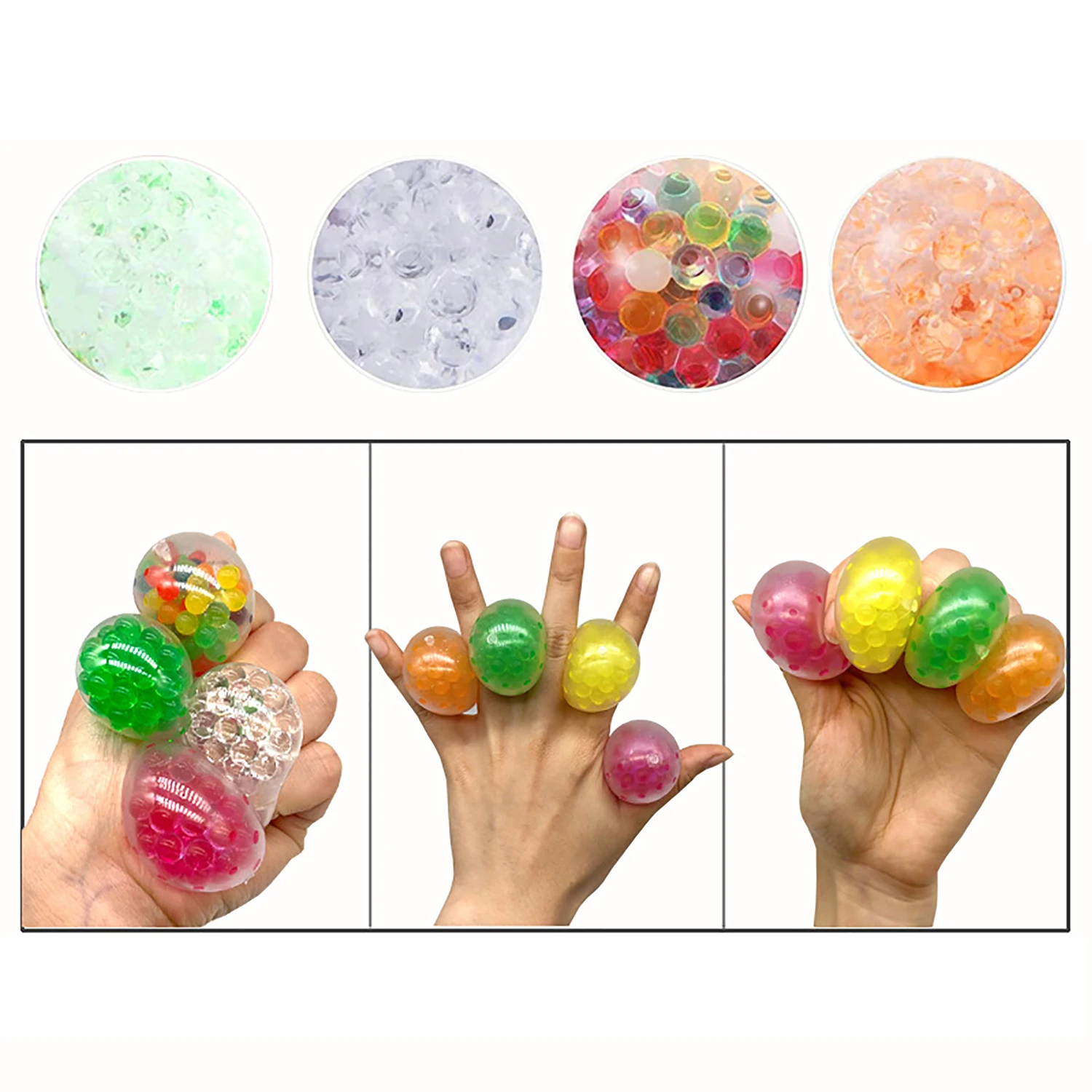 Sensory Stress Balls for Adults and Kids Fidget Squishy Toys 10-Pack,Sensory Toy for Kids with Autism,Stress Relief Ball 3.5cm