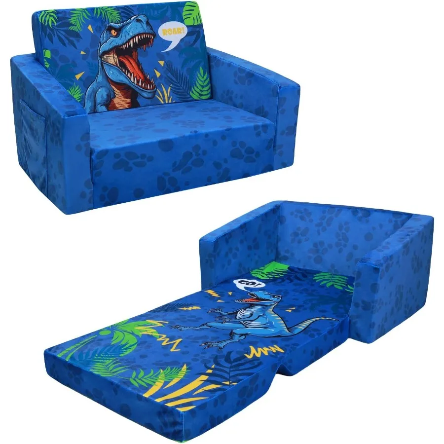 Foldable Sofas Couch 2 in 1 Convertible Sofa to Lounger Flip Open Toddlers Sofa Bed for Home Living Room and Bedroom Use Compac
