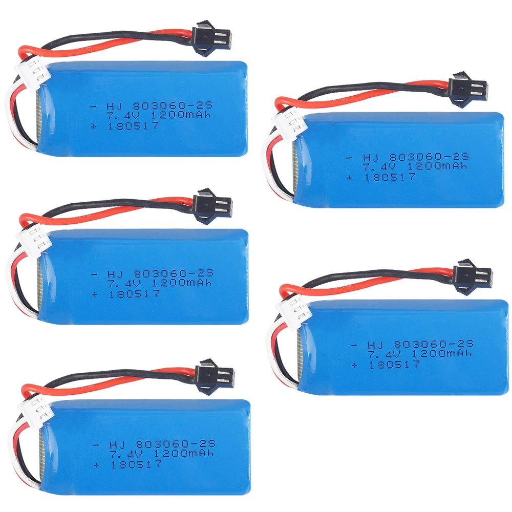 1-5PCS 7.4V 1200mAh 2S Lipo Battery SM Plug for H26 H26C H26W H26D H26HW Remote Control helicopter Quadcopter Drone spare parts