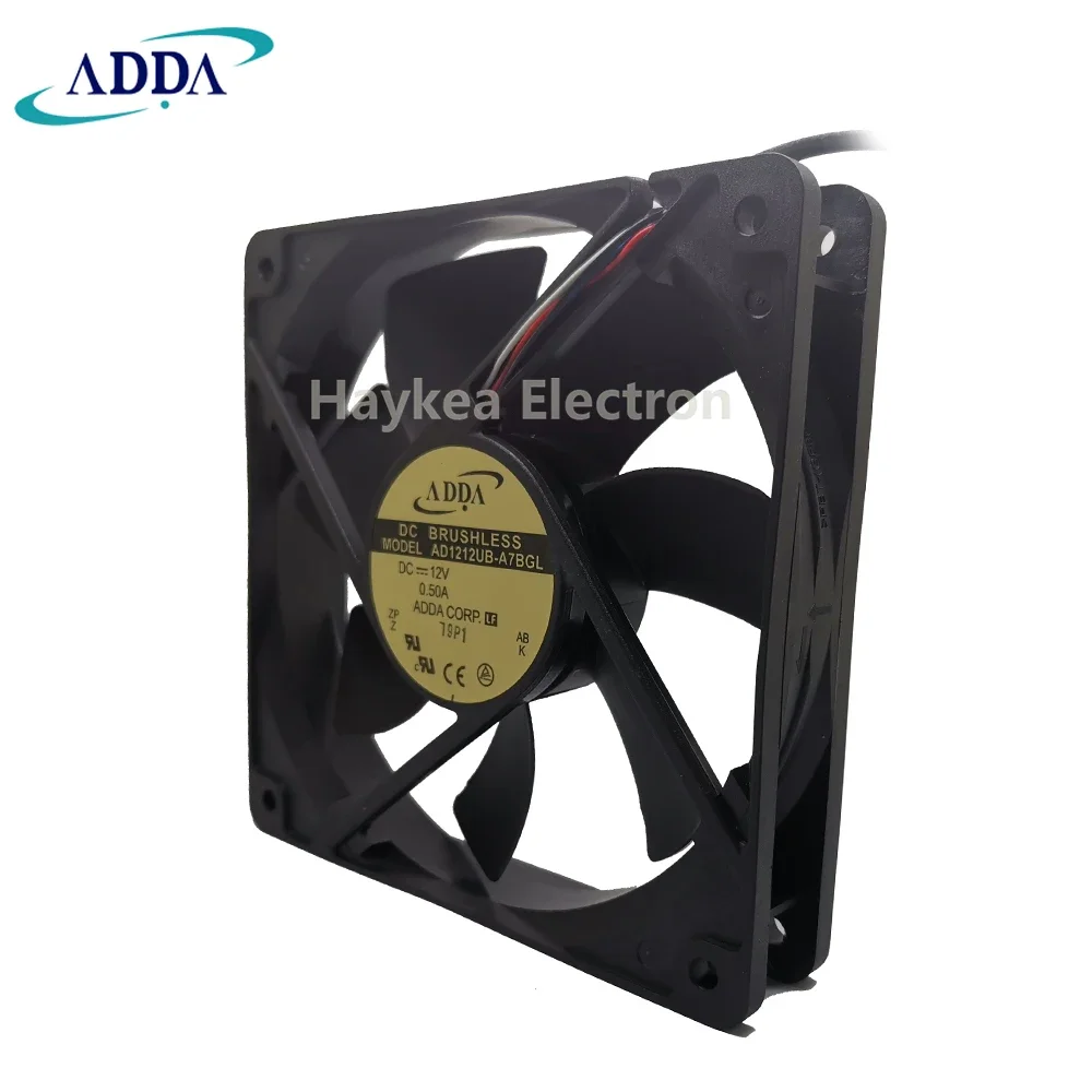 Nowy dla ADDA AD1212UB A7BGL 12025 o wysokim przepływie powietrza wentylator PMW 120x25mm 12V chłodzenie CPU do komputera 12CM 4 drutowy wentylator skrzynka regulatora temperatury