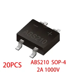 20PCS/LOT ABS10 ABS210 SOP-4 1A 2A 1000V SMD Bridge Rectifier NEW
