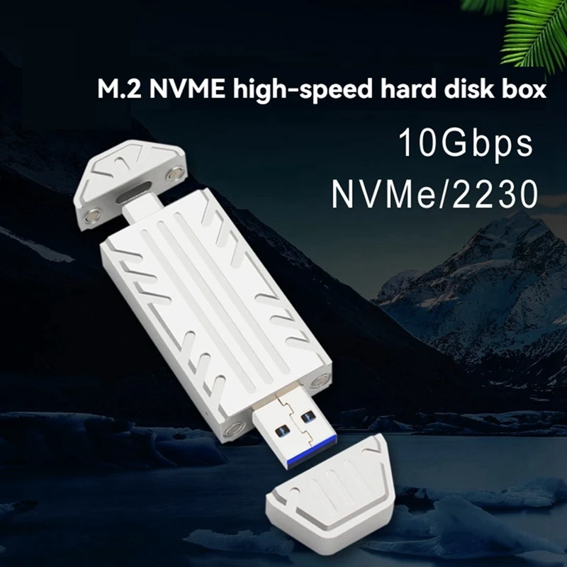 حافظة M.2 NVME SSD حاوية خارجية USB 3.2 Gen2 10Gbps Type-A + Type-C M2 NVME صندوق محول يدعم 2230 M.2 NVME SSD