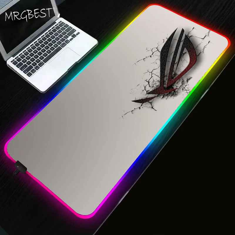 

MRGBEST ROG Mouse Pad LED RGB Big Size XXL Gamer Anti-slip Rubber Mause Pads For Play Mat Gaming for Keyboard Laptop Computer PC