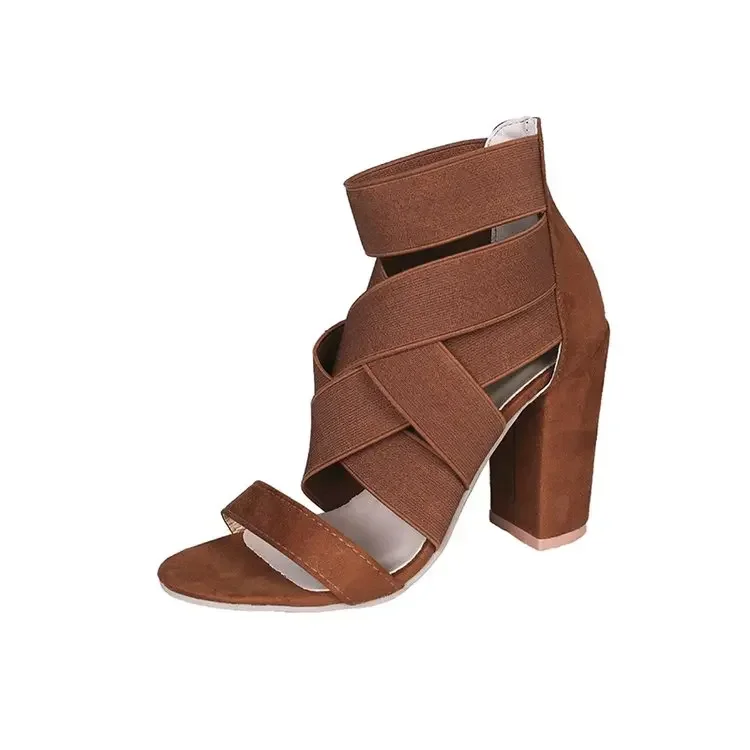 2024 New Style Fashion Ladies Summer Sexy scarpe da festa con tacco alto da donna Open Toe spessa con sandalo con tacco alto da donna