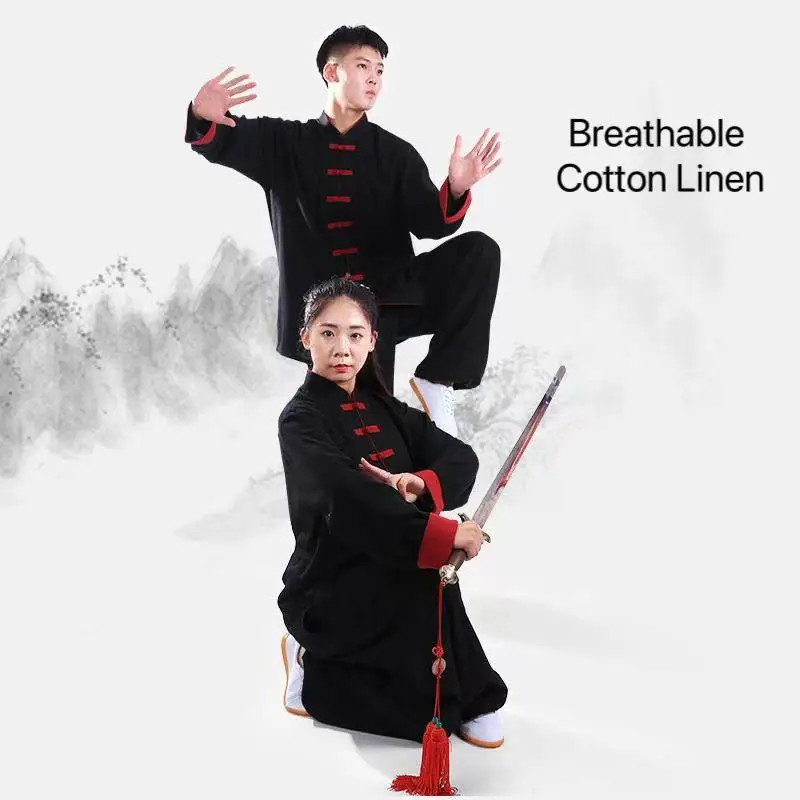 Classic Kung Fu Suit Men Women Traditional Chinese Anti Sleeve Tai Chi Practice Costume Vintage Men Women Martial Tops Shirt Dad