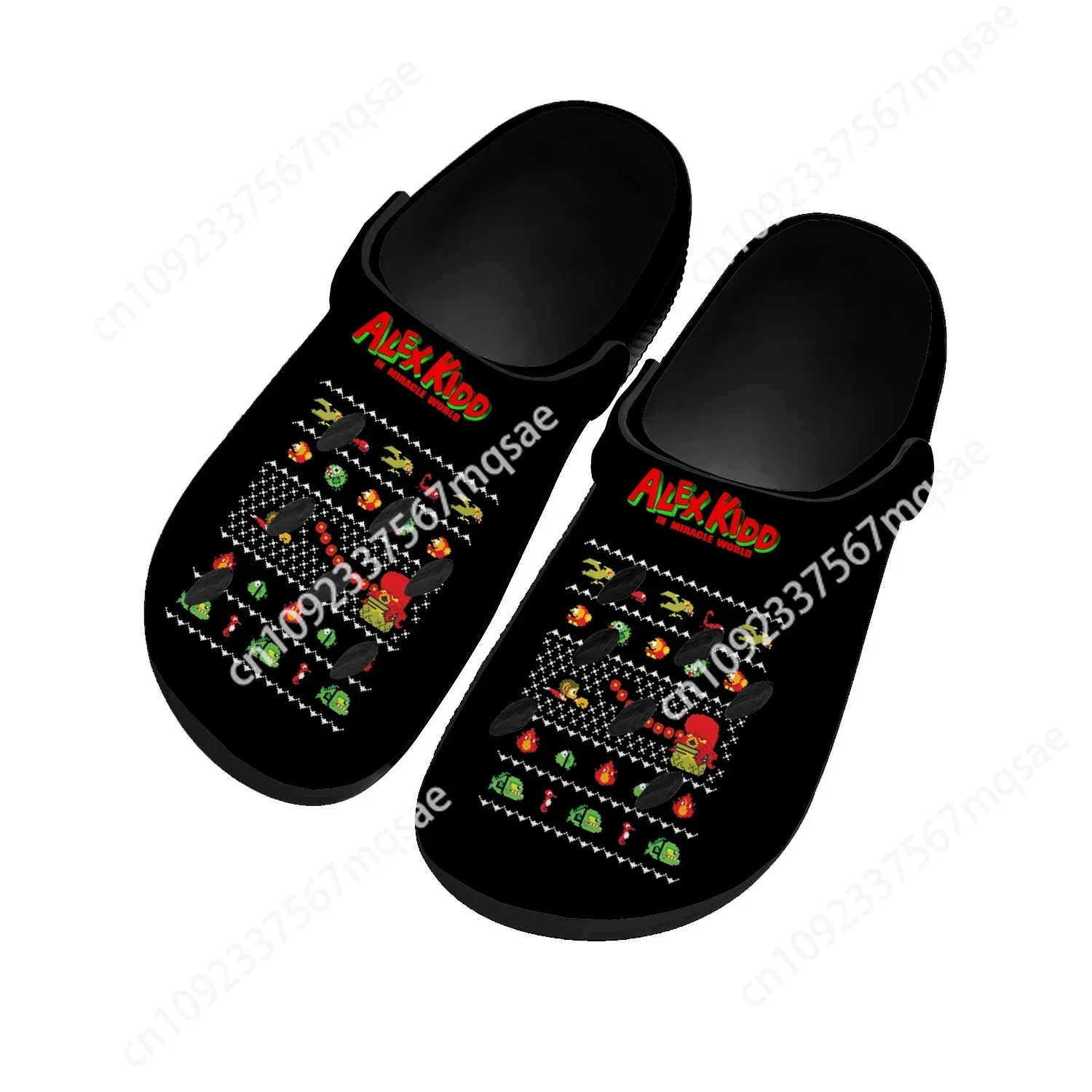 Alex Kidd Home Clogs Cartoon-Spiel Herren Damen Jugend Jungen Mädchen Sandalen Schuhe Garten maßge schneiderte benutzer definierte Schuhe Strand Loch Hausschuhe