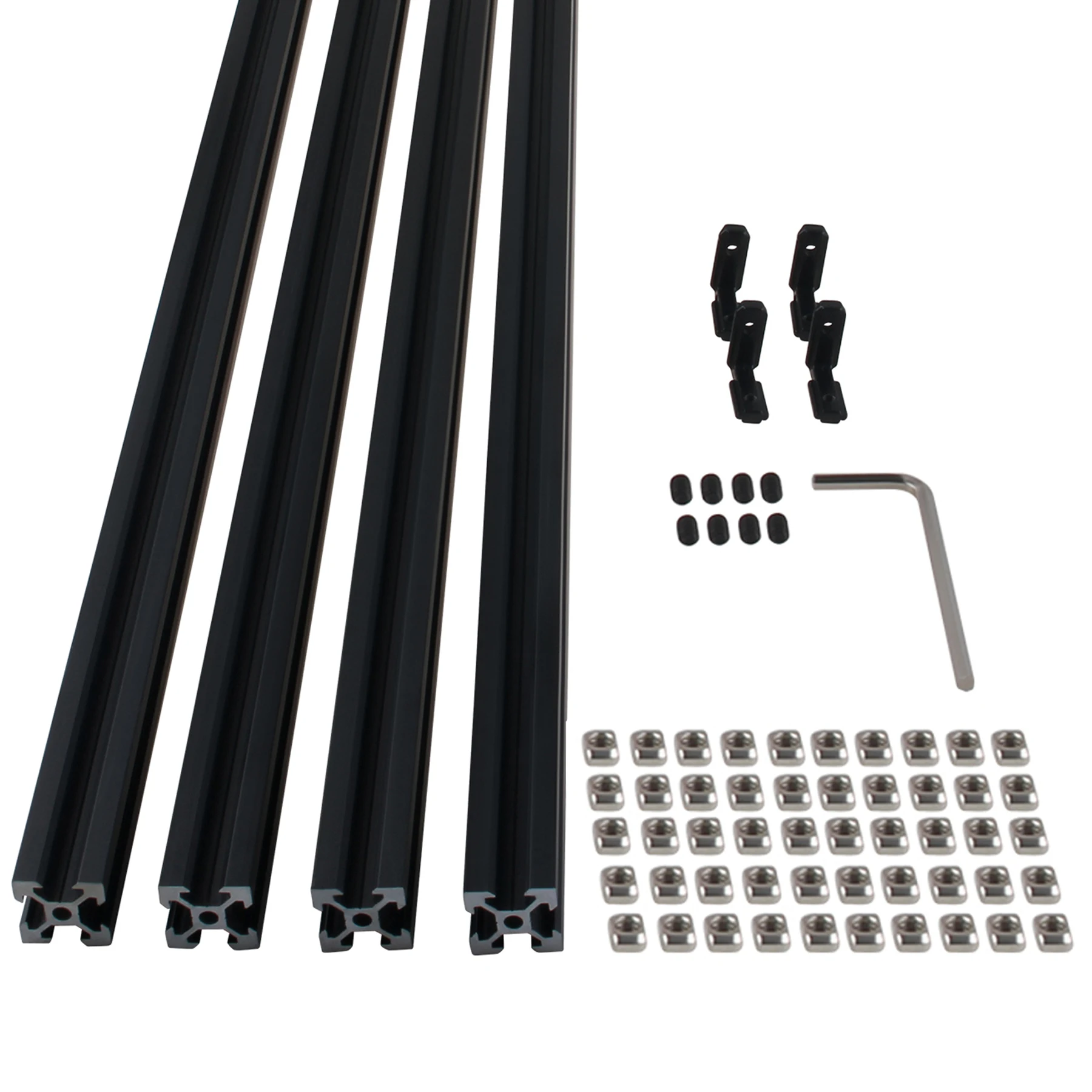 4PCS 2020 V/T-Slot Aluminum Profile 200 600mm Linear Rail Extrusion Extrusion CNC 3D Printer Parts Comes With Connectors Nuts