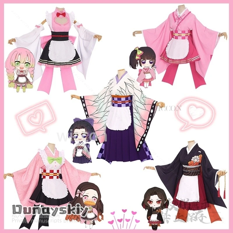 

Kamado Nezuko Kanroji Mitsuri Tsuyuri Kanao Kibutsuji Muzan Kochou Shinobu Cosplay Costume Anime Kawaii Maid Lolita Dress 2025