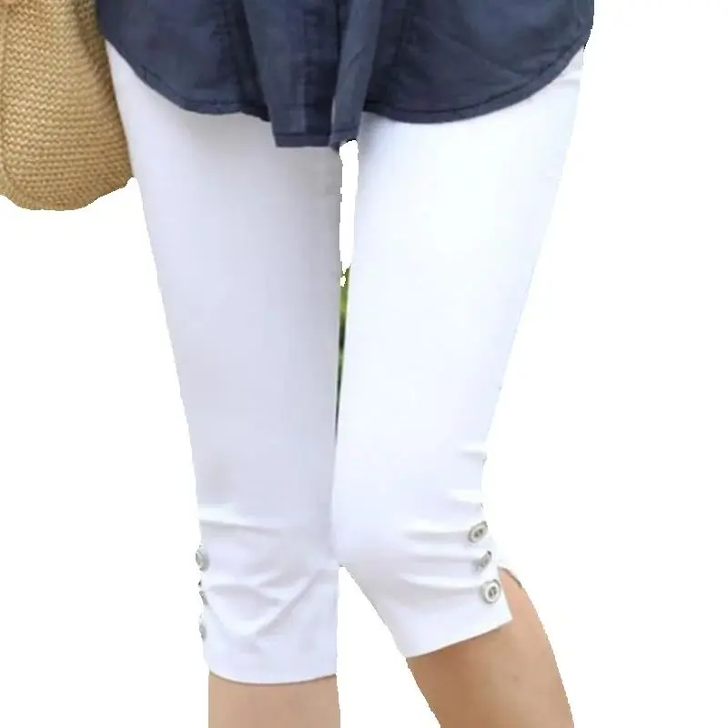 Crops For Female Women's Summer Slim Waist Pants Candy Color Stretch Leggings Capris Fashion Pencil Pants