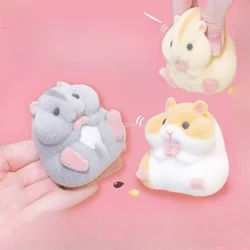 New Sensory  Flocking Doll Toy Hamster Squeeze Toy Soft TPR Silicone Cartoon 3D Fidget Toy Pinch Practical for Kids and Adults