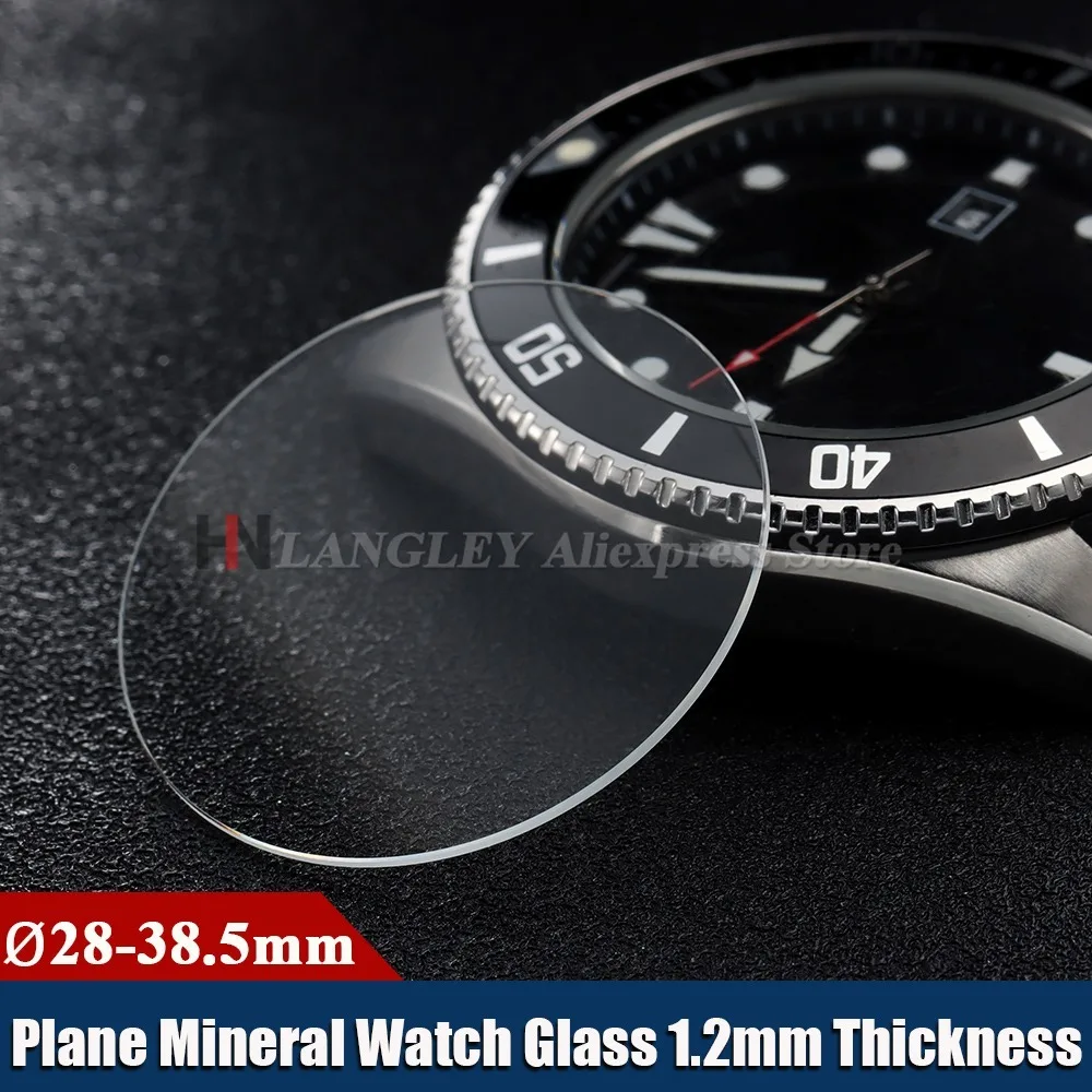Round Watch Glass Replacement Flat 1.2mm Thick in Diameters 28mm to 38.5mm Transparent Crystal 1/2/5PCS Watch Repair Tool Part