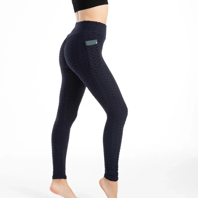 Frauen Mode Tasche Blase Hosen Stretchy Dünne Leggings Gym Laufen Radfahren Fitness Hosen Hohe Taille Hüfte Lift Leggings Weibliche – Detail 19