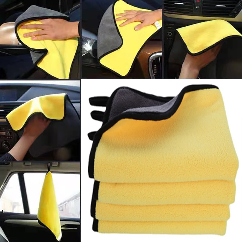 

5/10PCS Non-marking Car Wash Towel Absorbent Non-linting Multifunctional Cleaning Tools Double Sided Thickened Car Accessories