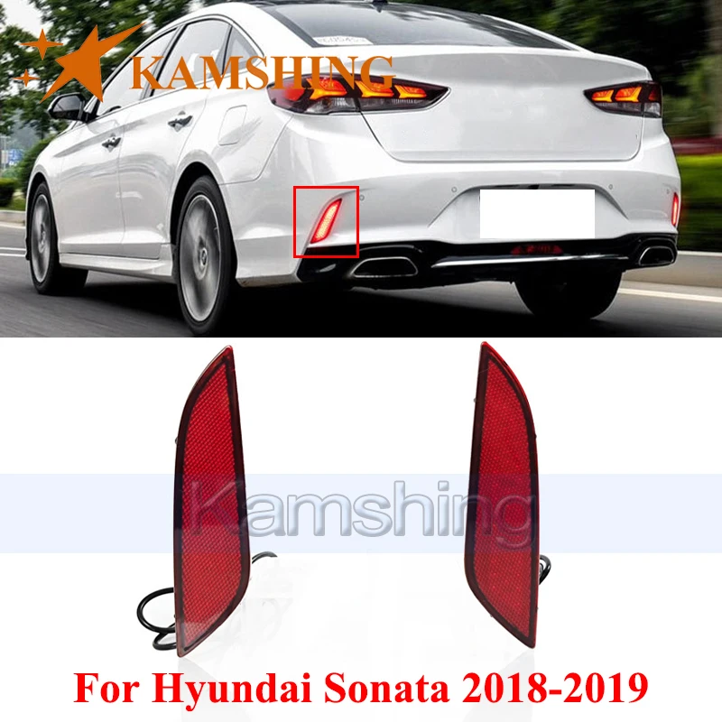 

Комплект из 2 светодиодных задних фонарей Kamshing для Hyundai Sonata 2018-2019: стоп-сигнал, сигнальная лампа, указатель поворота, отражатель
