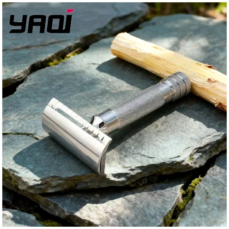 High Quality Barber Grade Men's Travel Shaving Tool YAQI Diagonal Slant Stainless Steel Safety Razor 0.35mm Blade Gap