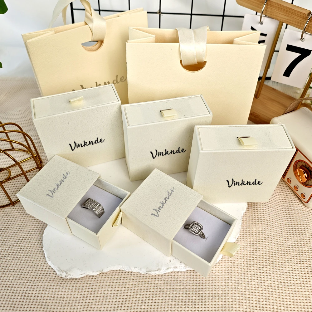 

Бежевый узор личи, бумажный ящик, шкатулка для драгоценностей, браслет на заказ, ожерелье, кольцо, серьги, упаковка, картонные органайзеры, коробки