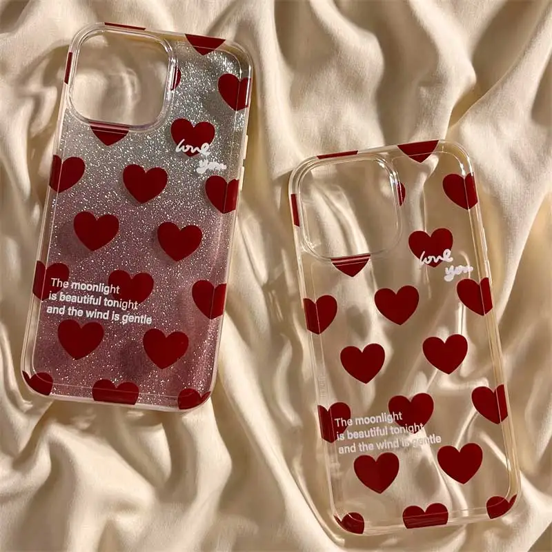 Lovers Love Heart Fashion Samsung A13 A23 12 a14 a34 54 52 72 32 22 42 33 53 73 51 71 31 a21S Case Transparent TPU Soft Cover