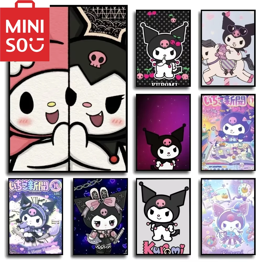 

MINISO DIY картина маслом по номерам фигурки Sanrio Kuromi милое украшение дома живопись стены спальня декор комнаты подарок рамки