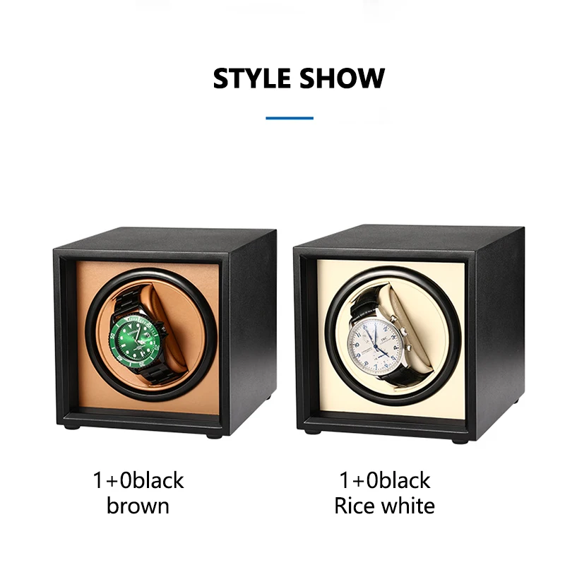 2022 New Watchwinder Luxurious Brown Beige One Slot Pu Leatherwear Watch Winders for Automatic Watches Upper Chain Box 13 CMCust