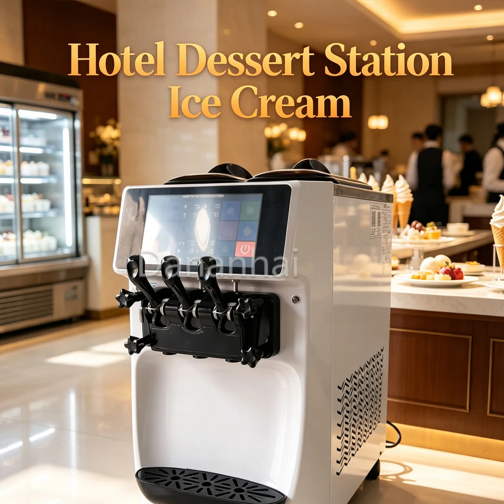 3 Flavor Soft Serve Ice Cream Machine GT32ERLW 90KG Commercial Ice Cream Equipment For Restaurant And Beverage Shop