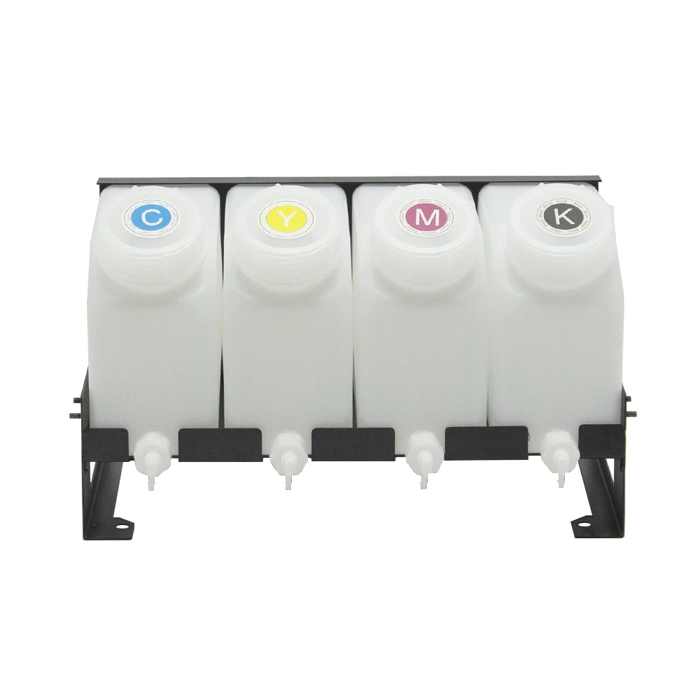 Ink Tank 1Set 1.5L UV Ink System 4 Colors Alarm CMYK Refill Ink Tank System With Float Ball Alarm For UV Flabted Printer