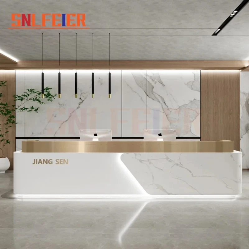 custom.Custom U-Shaped Medspa Reception Counter Modern Luxury Beauty Spa Desk with Professional Design
