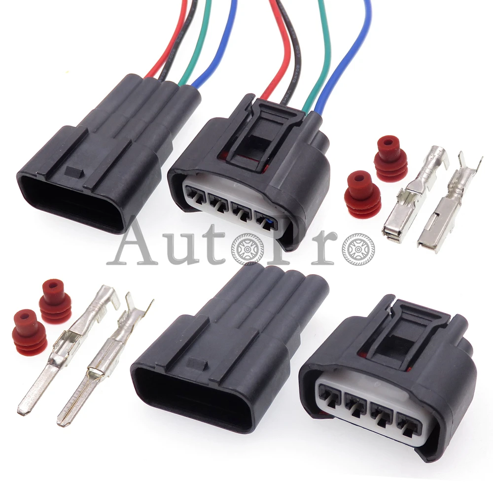 1 Set 4 Hole AC Assembly Auto Ignition Coil Electric Wire Socket Car Male Female Docking Connectors For Toyota 7283-7449-30