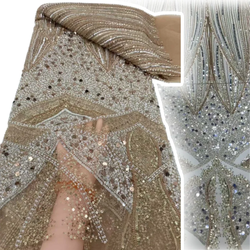 

Лидер продаж, кружевная ткань для платья Paty, роскошное платье жениха с вышивкой и блестками, с бусинами, кружевное свадебное платье SZ1347